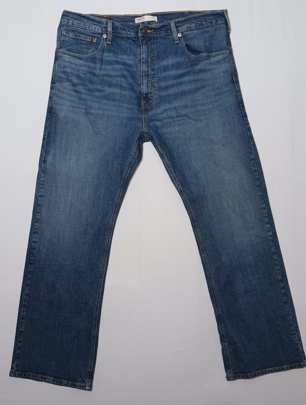 Levi Strauss Signature Mens Bootcut Jeans 40X30 Dark Wash Denim